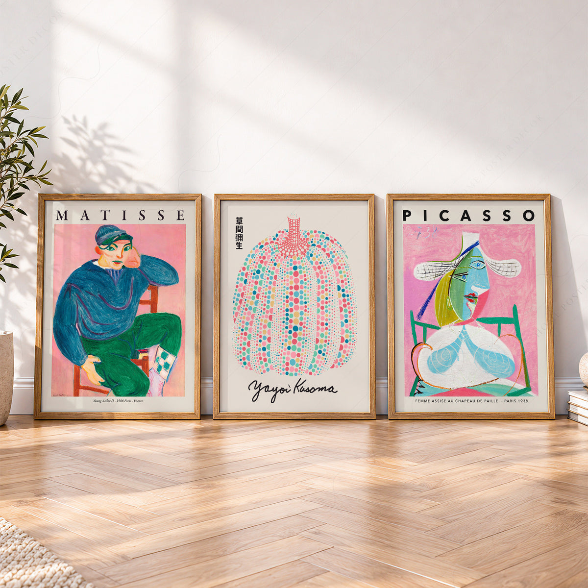 Matisse, Kusama and Picasso Pink Gallery Prints, Set of 3 – 0-21 — artwork preview 4