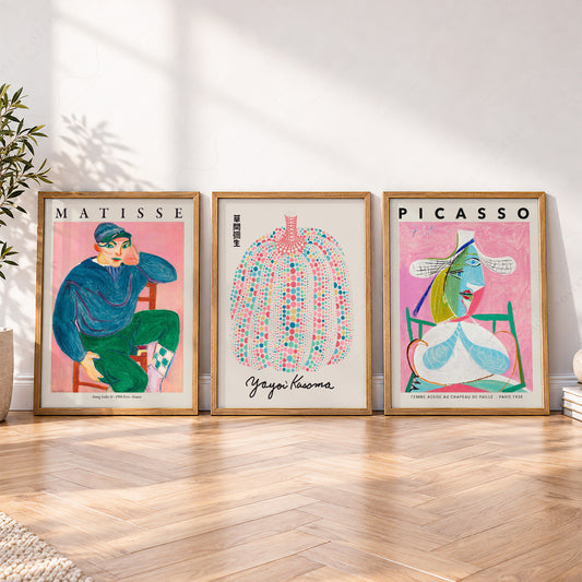 Matisse, Kusama and Picasso Pink Gallery Prints, Set of 3 – 0-21 — artwork preview 4