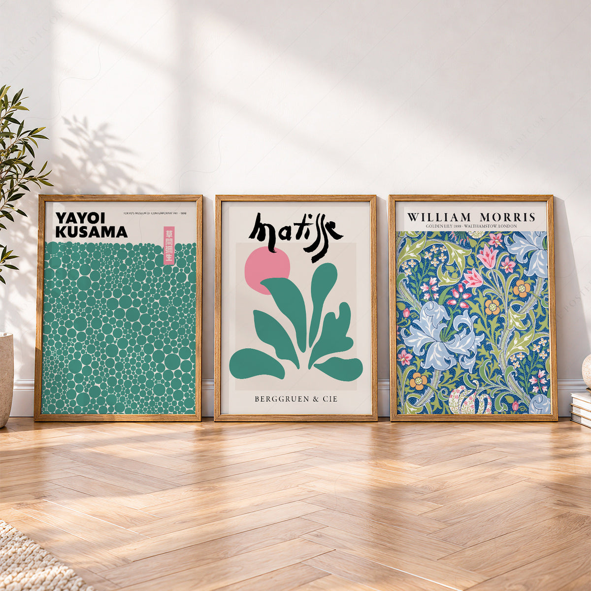 Kusama Matisse and Morris Green Trio – Set of 3 Art Prints – 0-25 — artwork preview 4