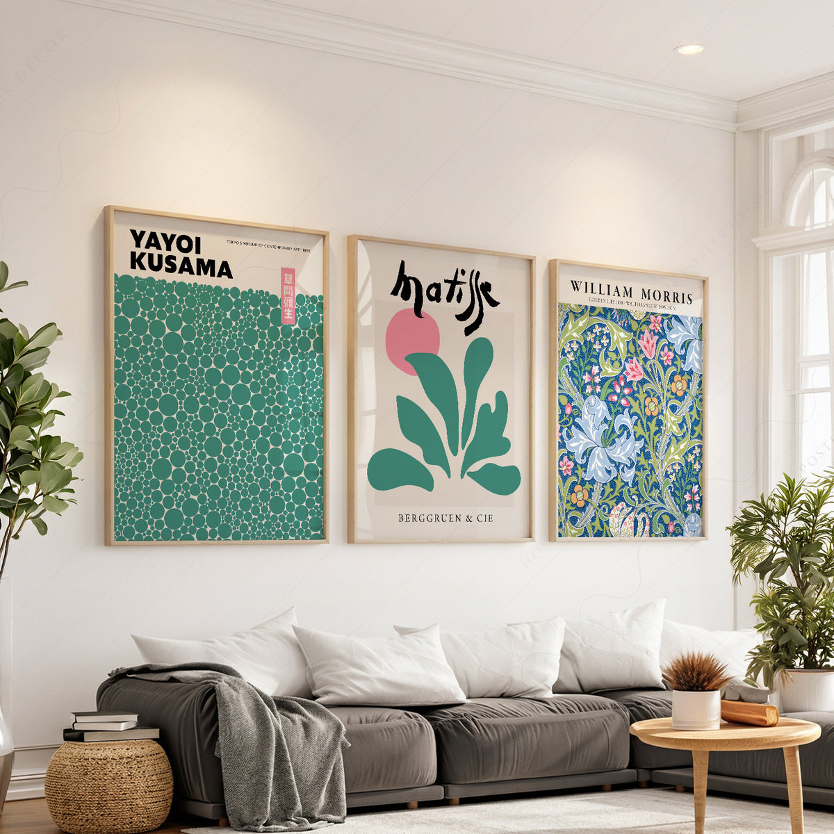 Kusama Matisse and Morris Green Trio – Set of 3 Art Prints – 0-25 — artwork preview 1