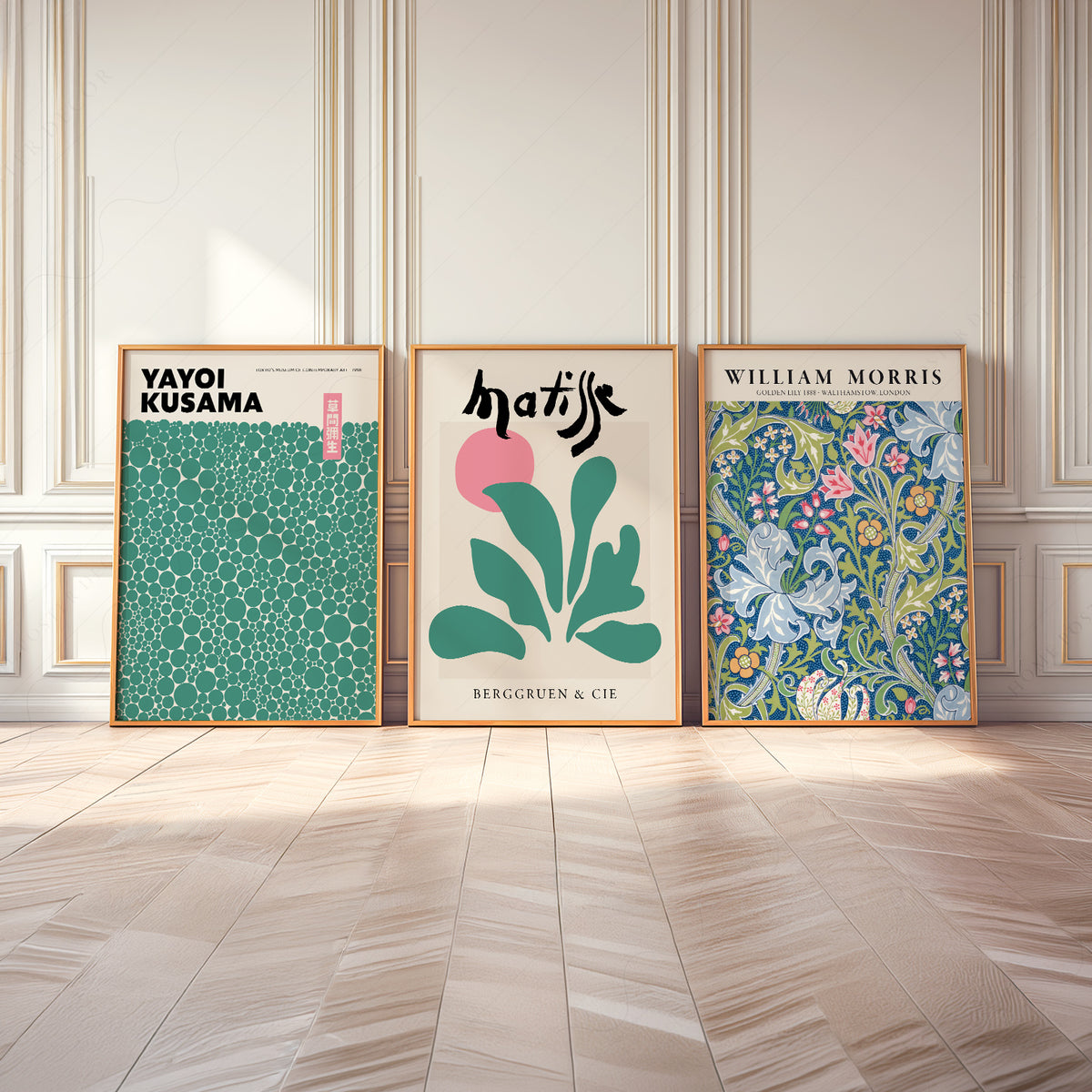 Kusama Matisse and Morris Green Trio – Set of 3 Art Prints – 0-25 — artwork preview 8