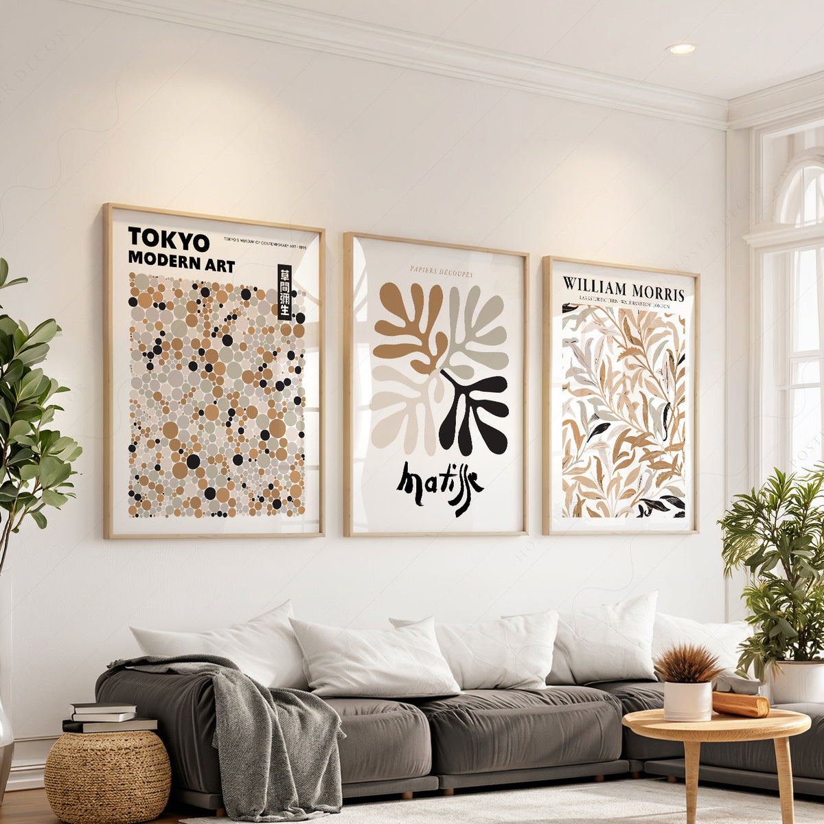 Matisse, Tokyo and Morris Neutral Art Prints, Set of 3 – 0-30 — artwork preview 1