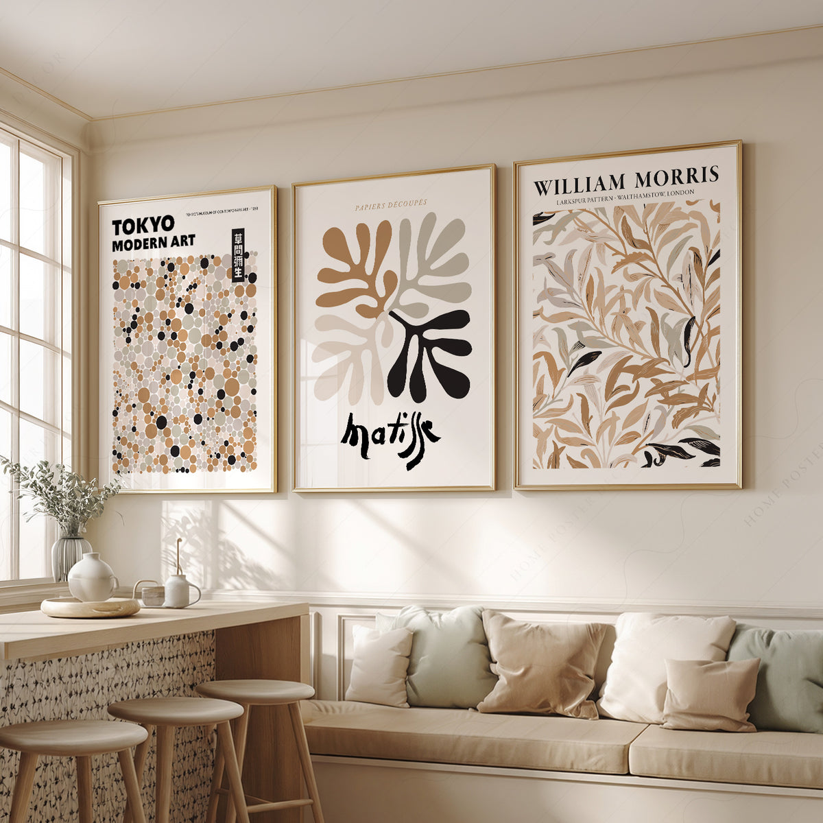 Matisse, Tokyo and Morris Neutral Art Prints, Set of 3 – 0-30 — artwork preview 2