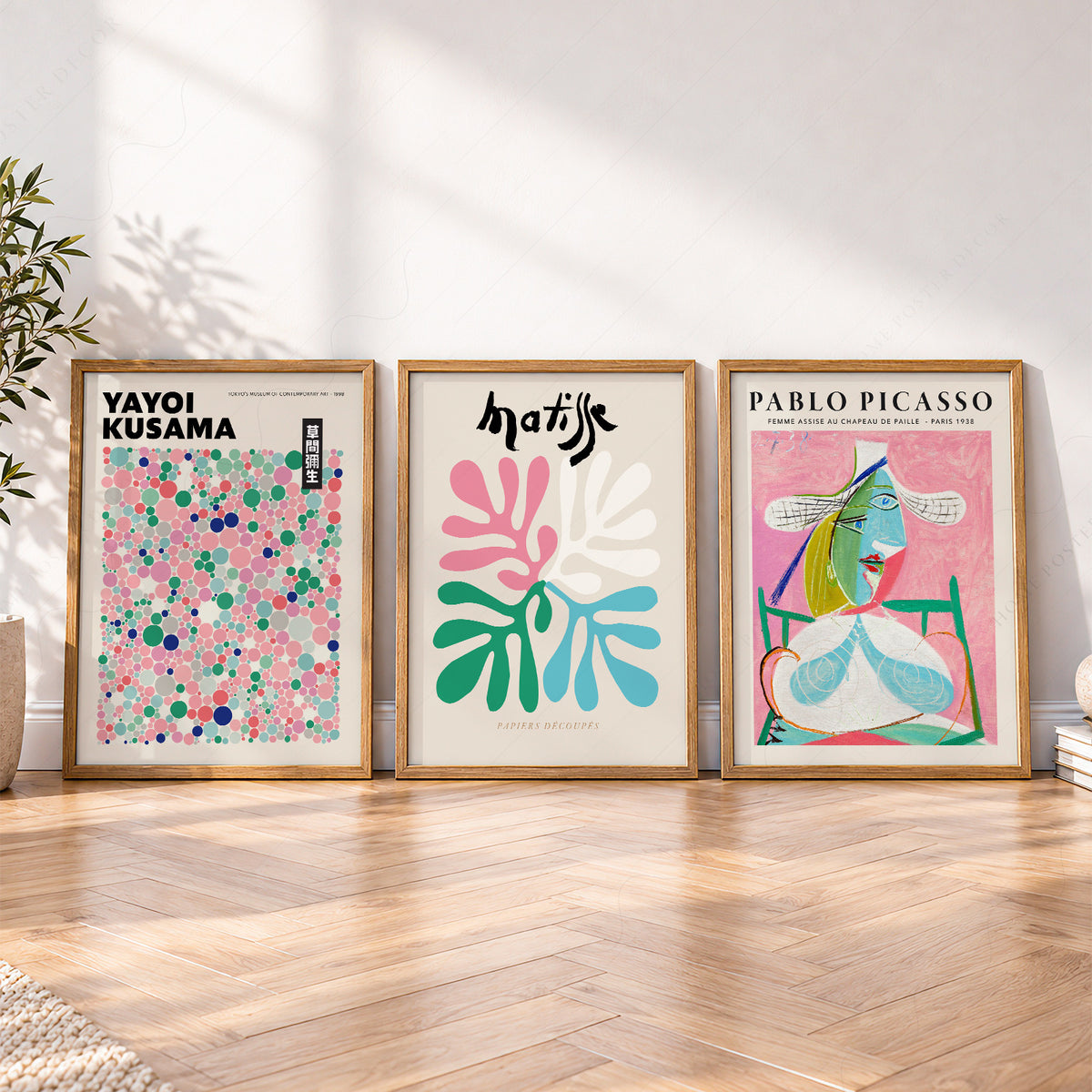 Yayoi Kusama, Henri Matisse and Picasso Pink Art Prints, Set of 3 – 0-31 — artwork preview 4