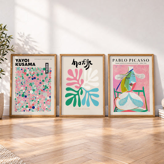 Yayoi Kusama, Henri Matisse and Picasso Pink Art Prints, Set of 3 – 0-31 — artwork preview 4