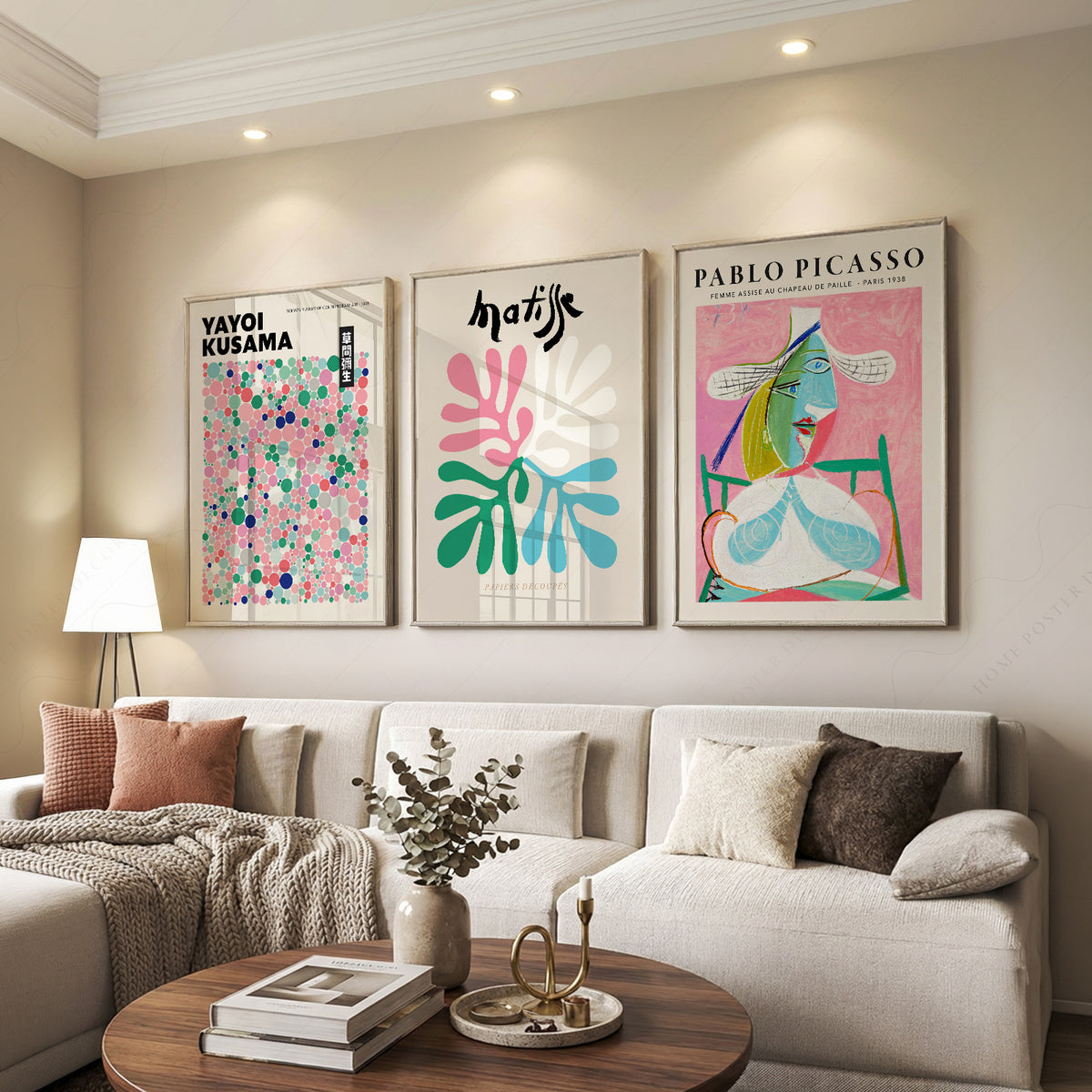 Yayoi Kusama, Henri Matisse and Picasso Pink Art Prints, Set of 3 – 0-31 — artwork preview 7