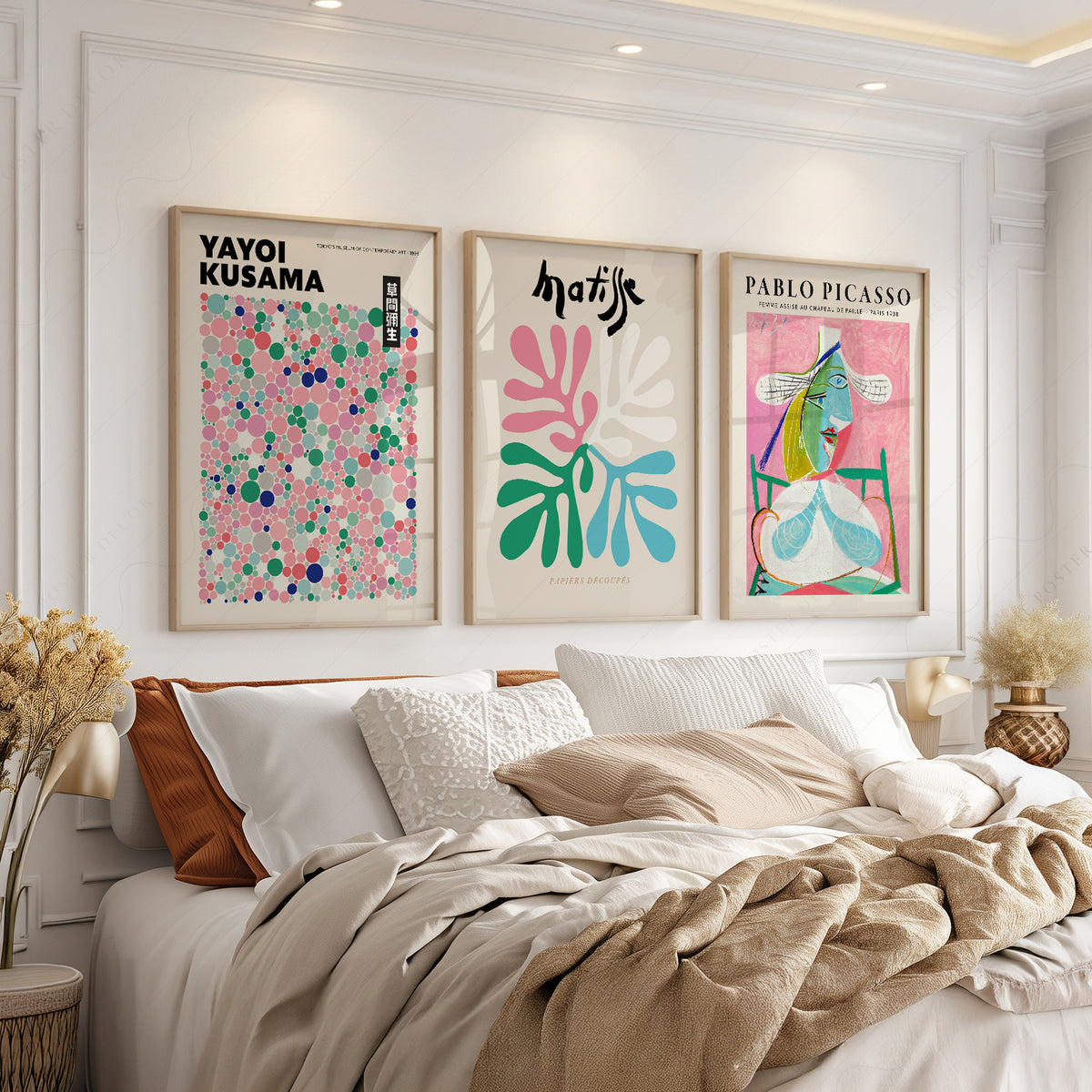 Yayoi Kusama, Henri Matisse and Picasso Pink Art Prints, Set of 3 – 0-31 — artwork preview 3