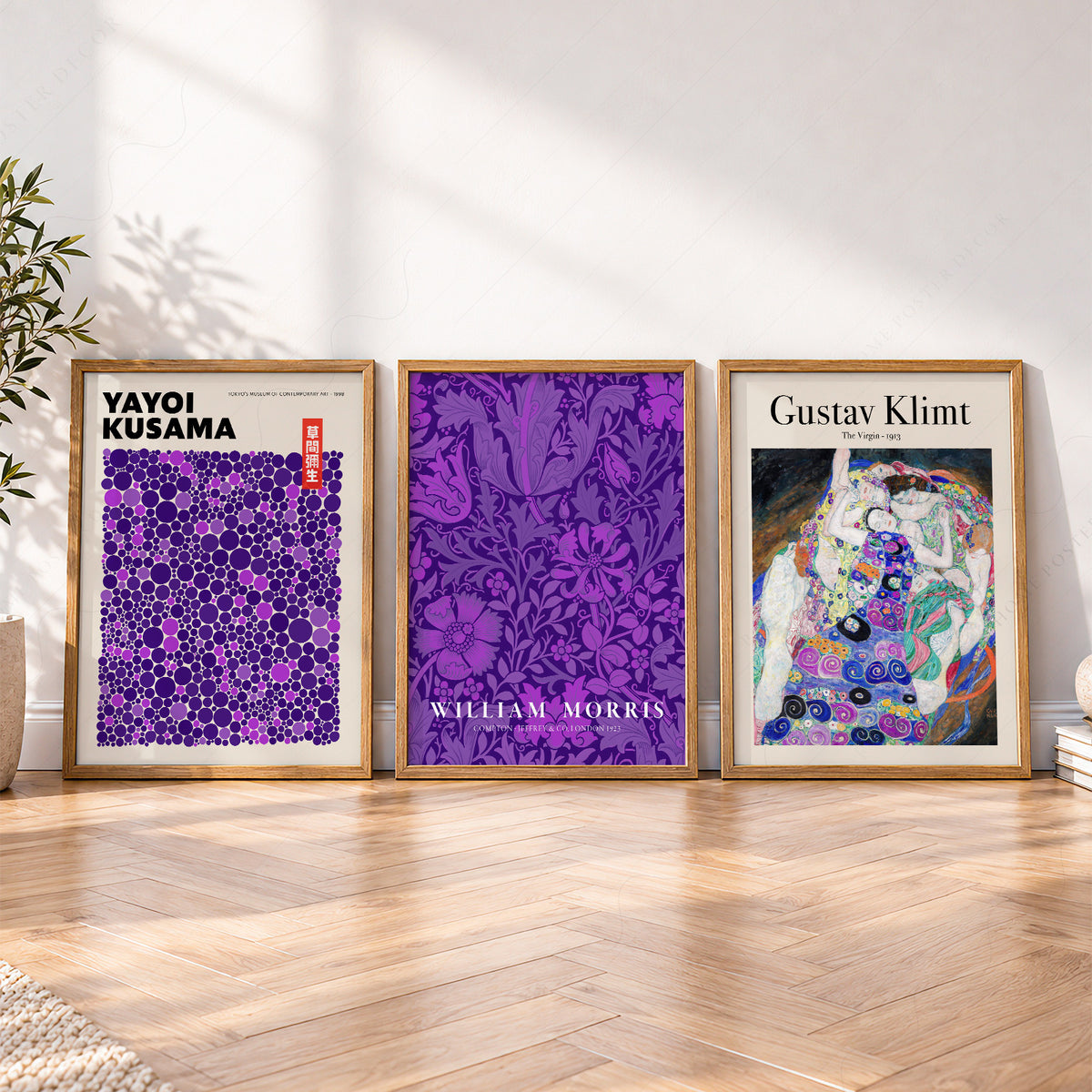 Yayoi Kusama, William Morris and Gustav Klim, Purple Gallery Prints, Set of 3 – 0-45 — artwork preview 4