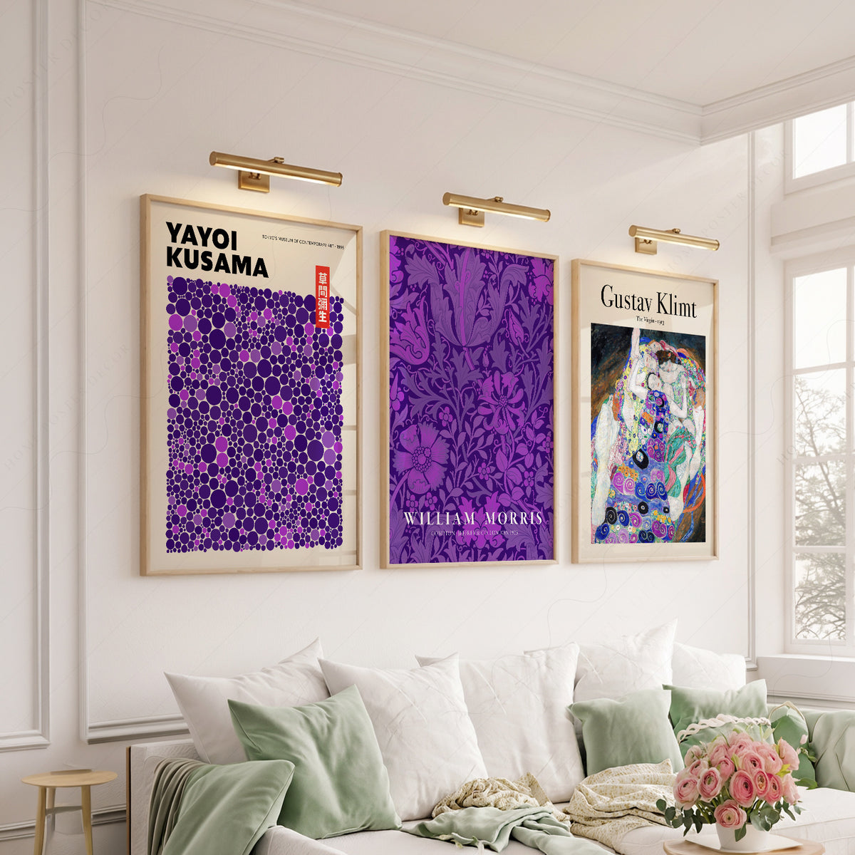 Yayoi Kusama, William Morris and Gustav Klim, Purple Gallery Prints, Set of 3 – 0-45 — artwork preview 6