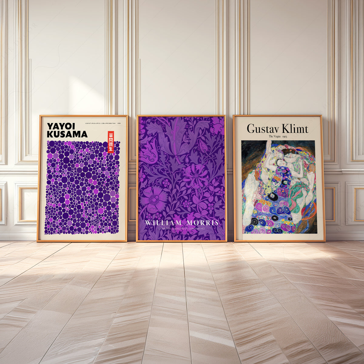 Yayoi Kusama, William Morris and Gustav Klim, Purple Gallery Prints, Set of 3 – 0-45 — artwork preview 8
