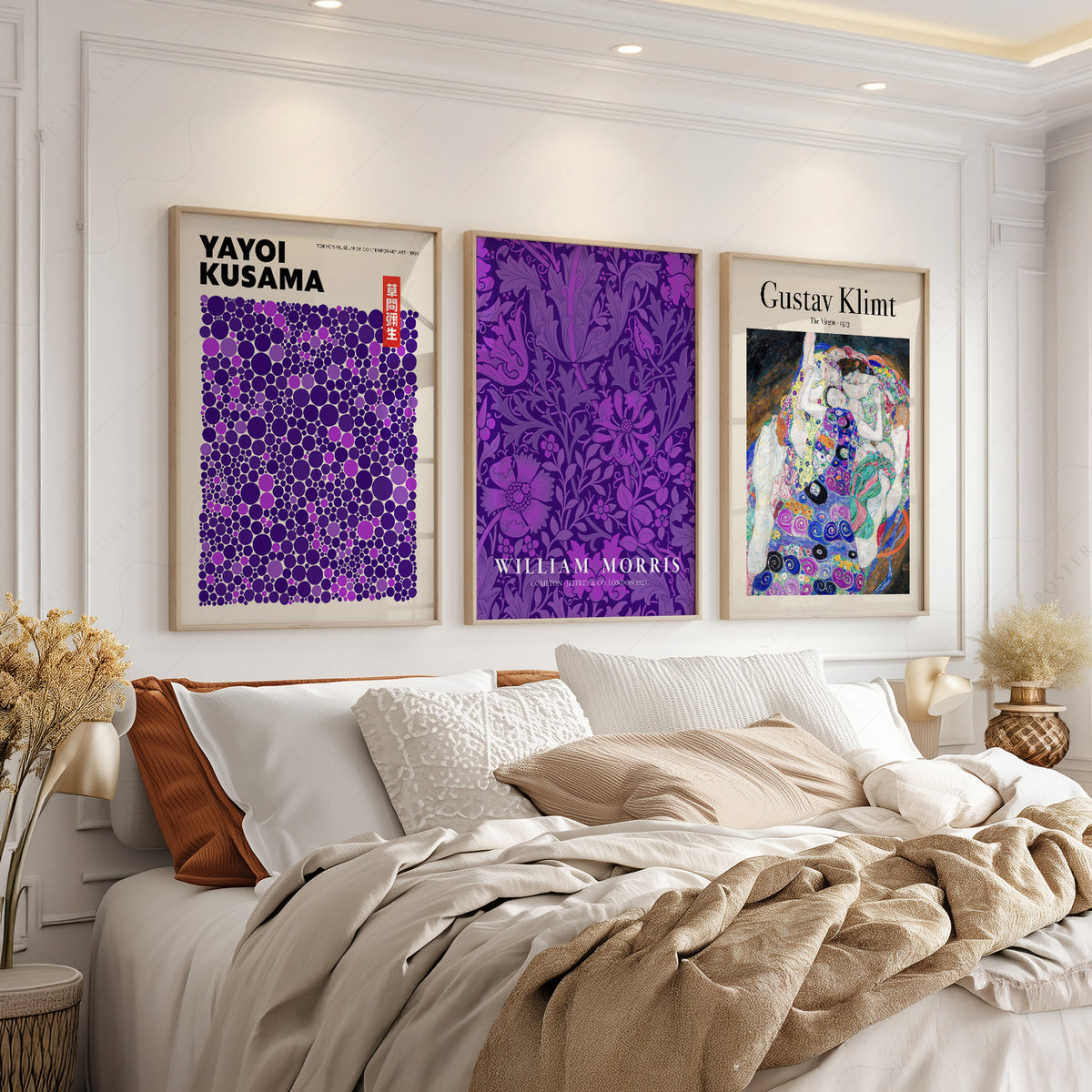Yayoi Kusama, William Morris and Gustav Klim, Purple Gallery Prints, Set of 3 – 0-45 — artwork preview 3