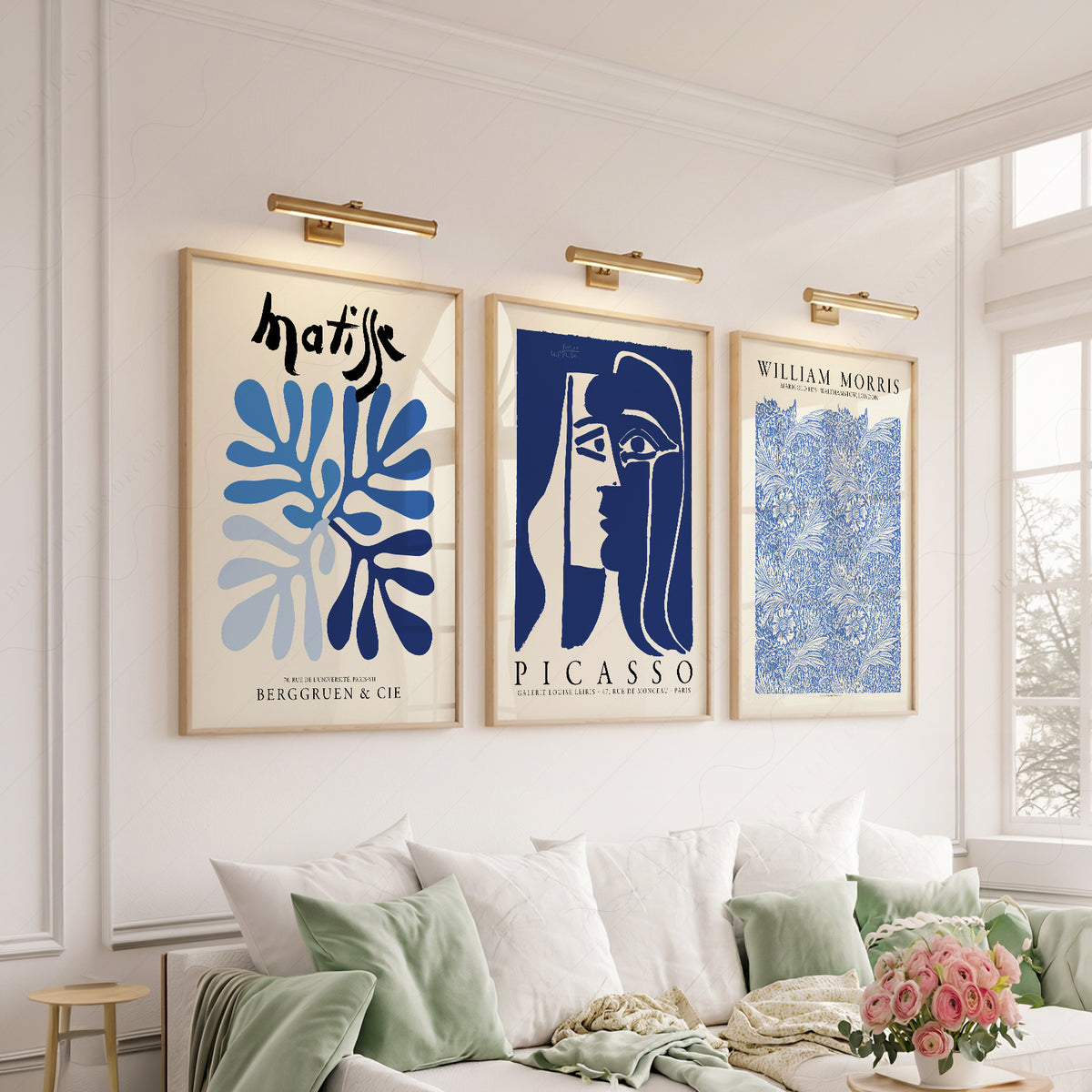 Henri Matisse, Picasso and Morris Blue Art Prints, Set of 3 – 0-83 — artwork preview 6