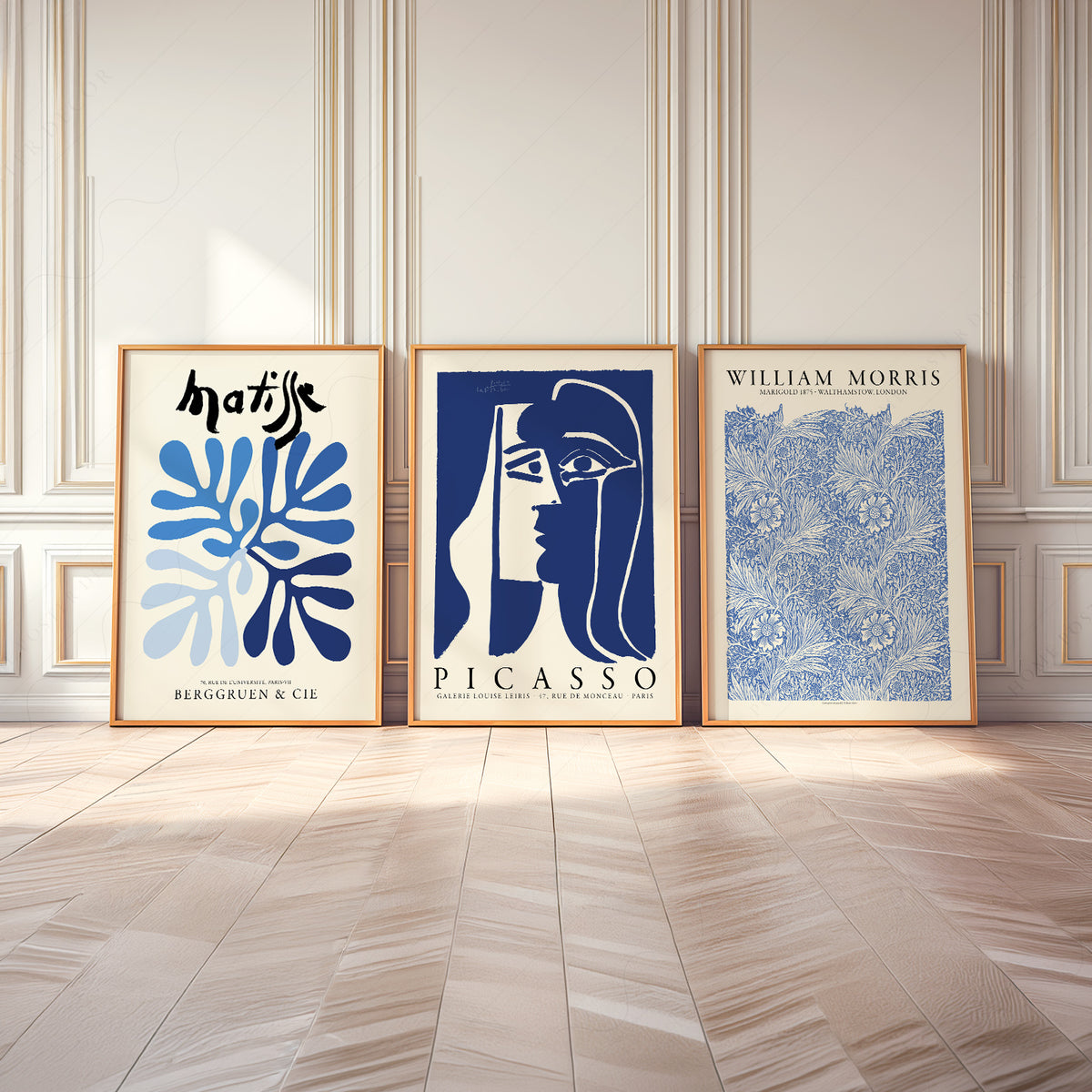 Henri Matisse, Picasso and Morris Blue Art Prints, Set of 3 – 0-83 — artwork preview 8