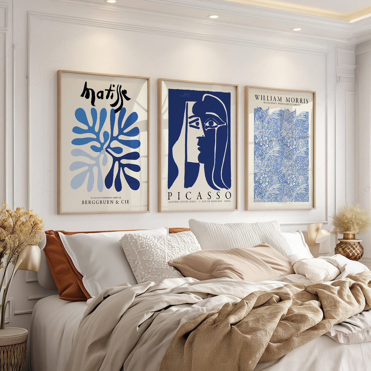 Henri Matisse, Picasso and Morris Blue Art Prints, Set of 3 – 0-83 — artwork preview 3