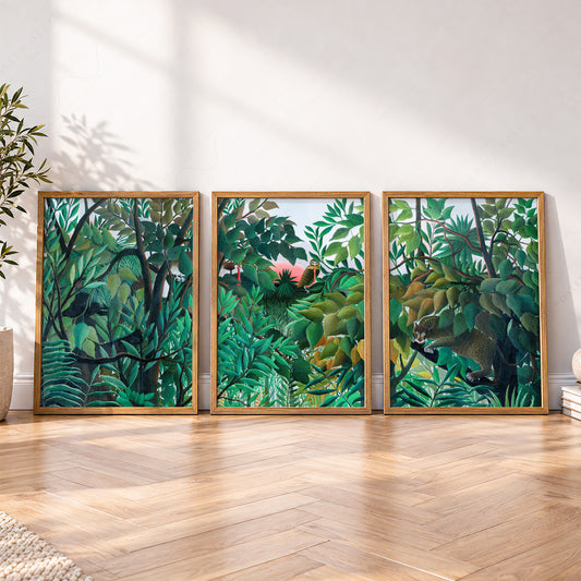 Henri Rousseau Jungle Set of 3 Art Prints – Tropical Forest Wall Art – 10-12 — artwork preview 4
