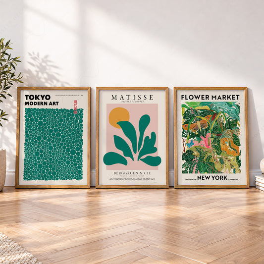 Matisse Kusama Gallery Wall Set of 3 Prints – Modern Art Poster Collection – 0-70b — artwork preview 4
