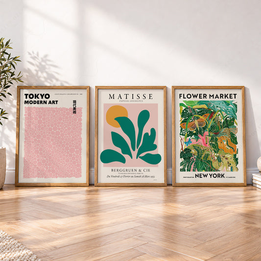 Matisse Kusama Flower Market Set of 3 Prints – Modern Gallery Wall Art – 0-70c — artwork preview 4
