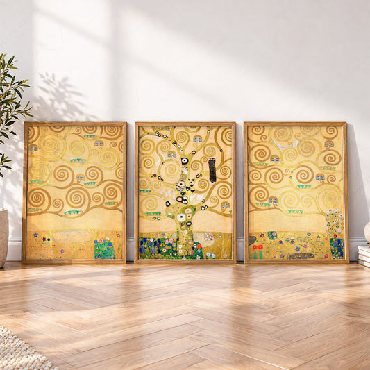 Gustav Klimt Tree of Life Triptych Art Print Set – Art Nouveau Wall Decor – 05-05 — artwork preview 4