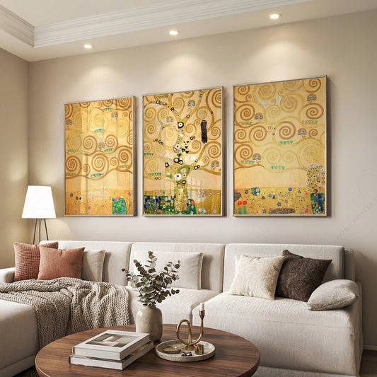Gustav Klimt Tree of Life Triptych Art Print Set – Art Nouveau Wall Decor – 05-05 — artwork preview 7