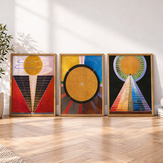 Hilma af Klint Altarpiece Set of 3 Prints – Abstract Spiritual Wall Art – 24-02 — artwork preview 4