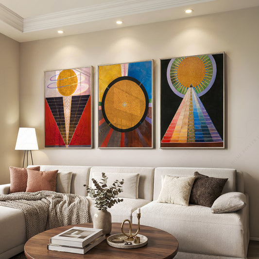 Hilma af Klint Altarpiece Set of 3 Prints – Abstract Spiritual Wall Art – 24-02 — artwork preview 7