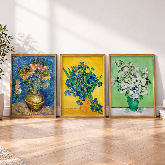 Vincent Van Gogh Flowers Set of 3 Prints – Classic Floral Wall Art – 07-01 — artwork preview 4