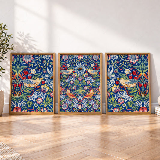 William Morris Strawberry Thief Set of 3 Prints – Arts & Crafts Wall Art – 03-C — artwork preview 4