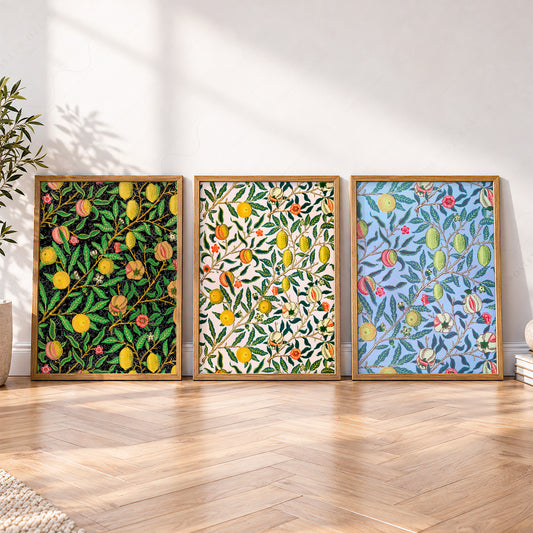 William Morris Fruit Pomegranate Set of 3 Prints – Botanical Wall Art – 03-04 — artwork preview 4