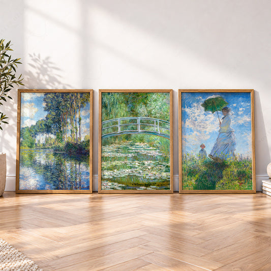 Claude Monet, Set of 3 Prints – Impressionist Wall Art Collection – 06-02 — artwork preview 4