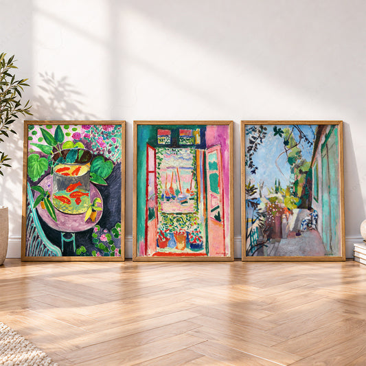 Henri Matisse Set of 3 Prints – Open Window, Terrace & Goldfish Wall Art – 01-08 — artwork preview 4