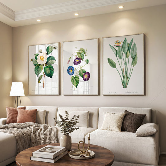 Botanical Gallery Wall Art Set of 3 Prints – Vintage Flower Art Posters – 0-04 — artwork preview 7