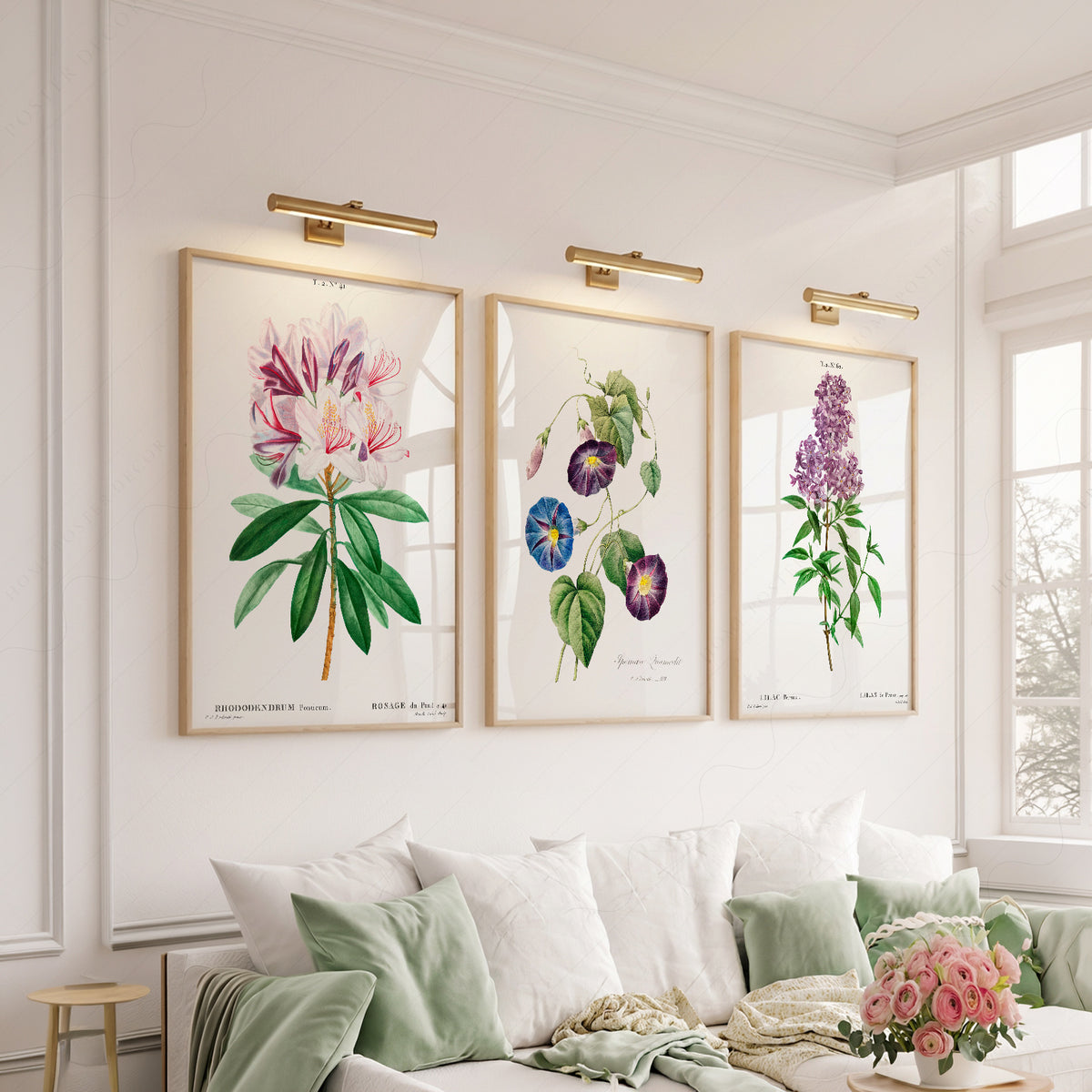 Vintage Botanical Print Set of 3 – Antique Floral Wall Art Posters – 0-08 — artwork preview 6