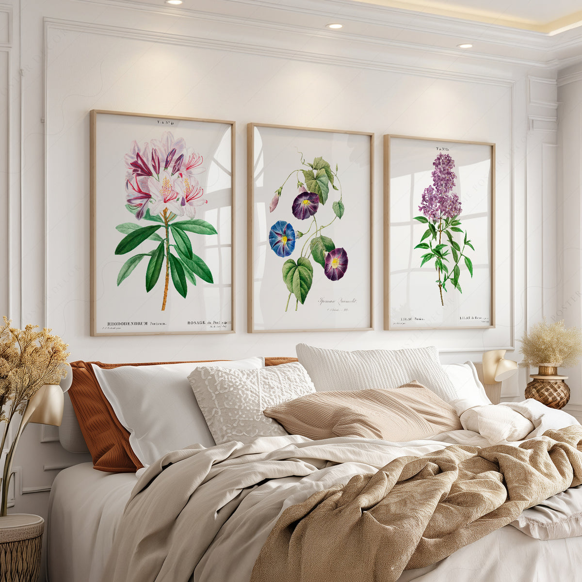 Vintage Botanical Print Set of 3 – Antique Floral Wall Art Posters – 0-08 — artwork preview 3