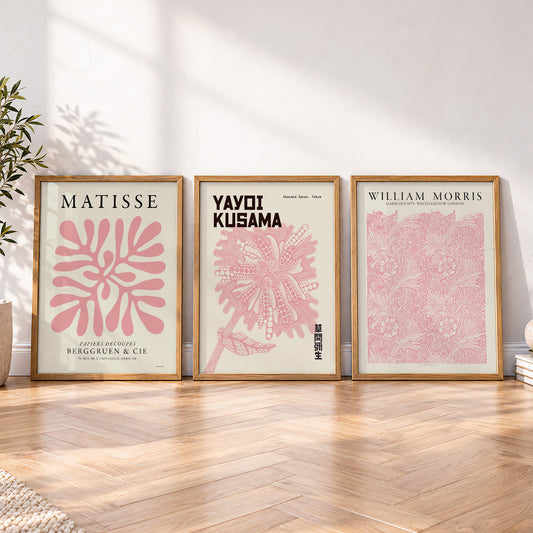 Matisse Morris Kusama Set of 3 Pink Art Prints – Gallery Wall Decor – 0-80 — artwork preview 4