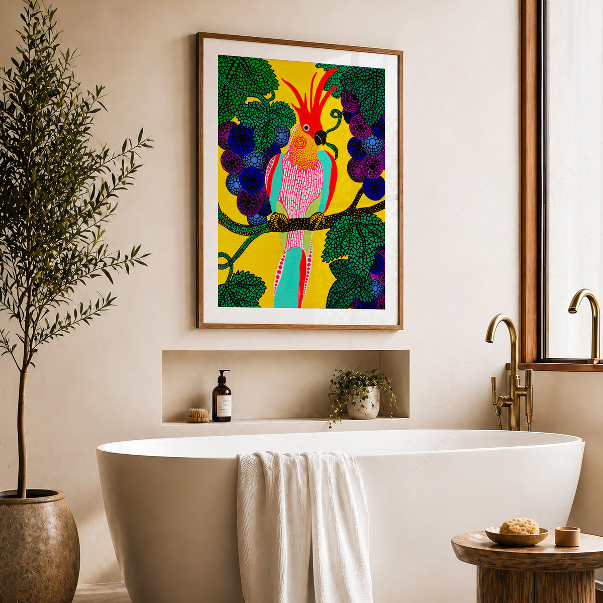 Yayoi Kusama Colourful Bird Painting Art Print — artwork preview 22