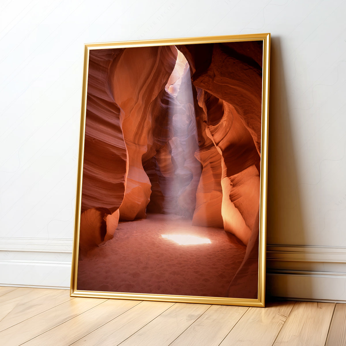 Sunlit Slot Canyon Photography Print – 41-08 — artwork preview 1