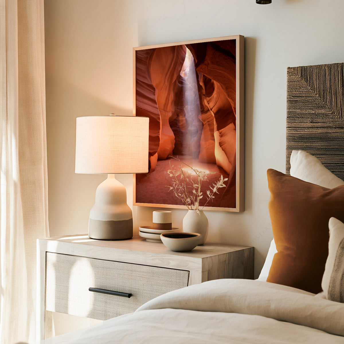 Sunlit Slot Canyon Photography Print – 41-08 — artwork preview 19