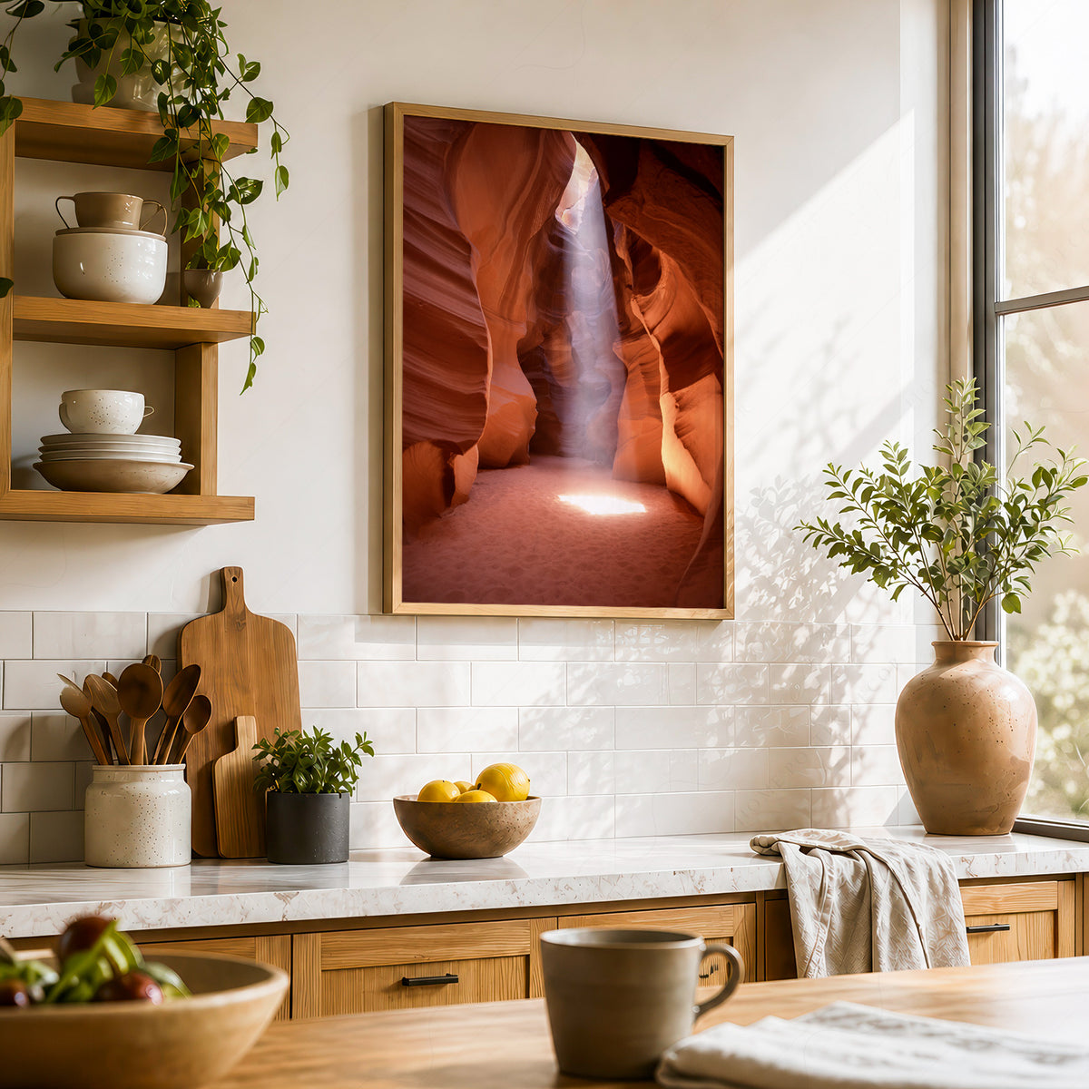 Sunlit Slot Canyon Photography Print – 41-08 — artwork preview 23