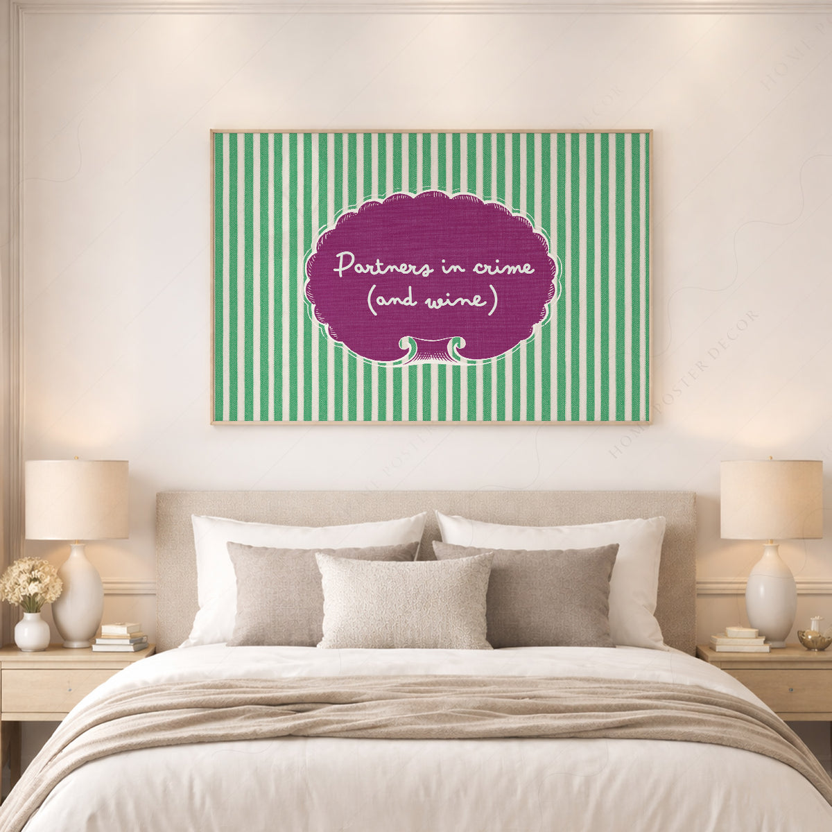 Partners in Crime and Wine Quote Art Print — artwork preview 17