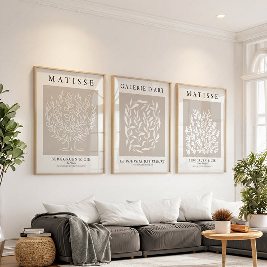 Henri Matisse Set of 3 Prints – Botanical Cut-Out Gallery Wall Art — artwork preview 1