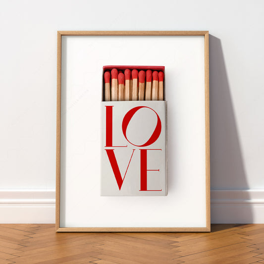 Love Matchbox Art Print – Vintage Typography Poster Wall Decor — artwork preview 2