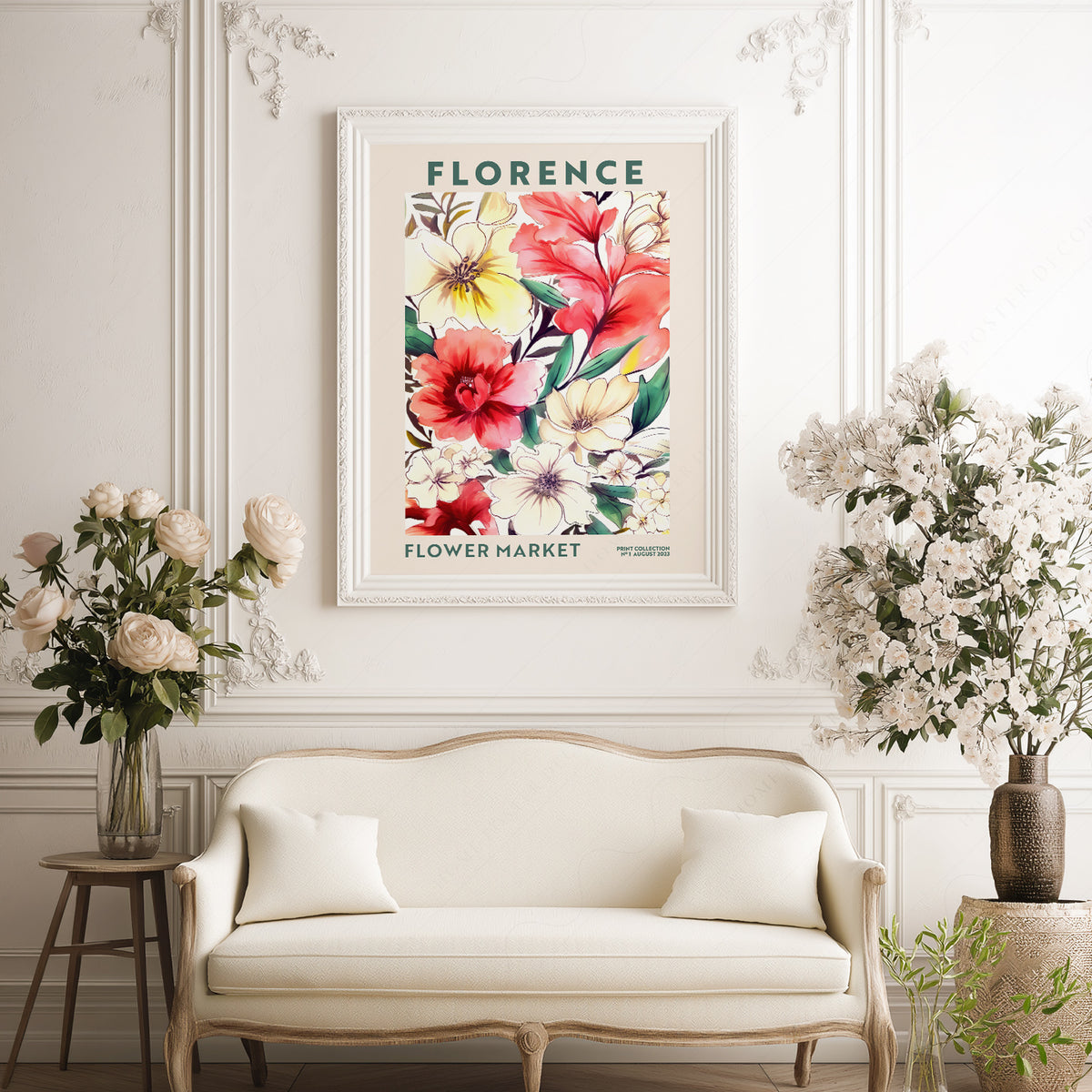 Florence Flower Market Art Print — artwork preview 17