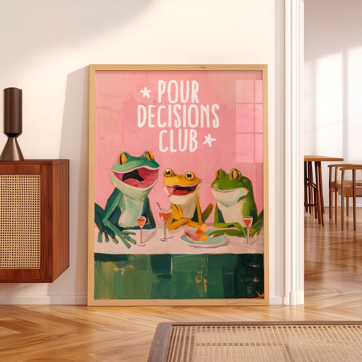 Pour Decisions Club Frog Print – Funny Bar Wall Art – 64-19 — artwork preview 5