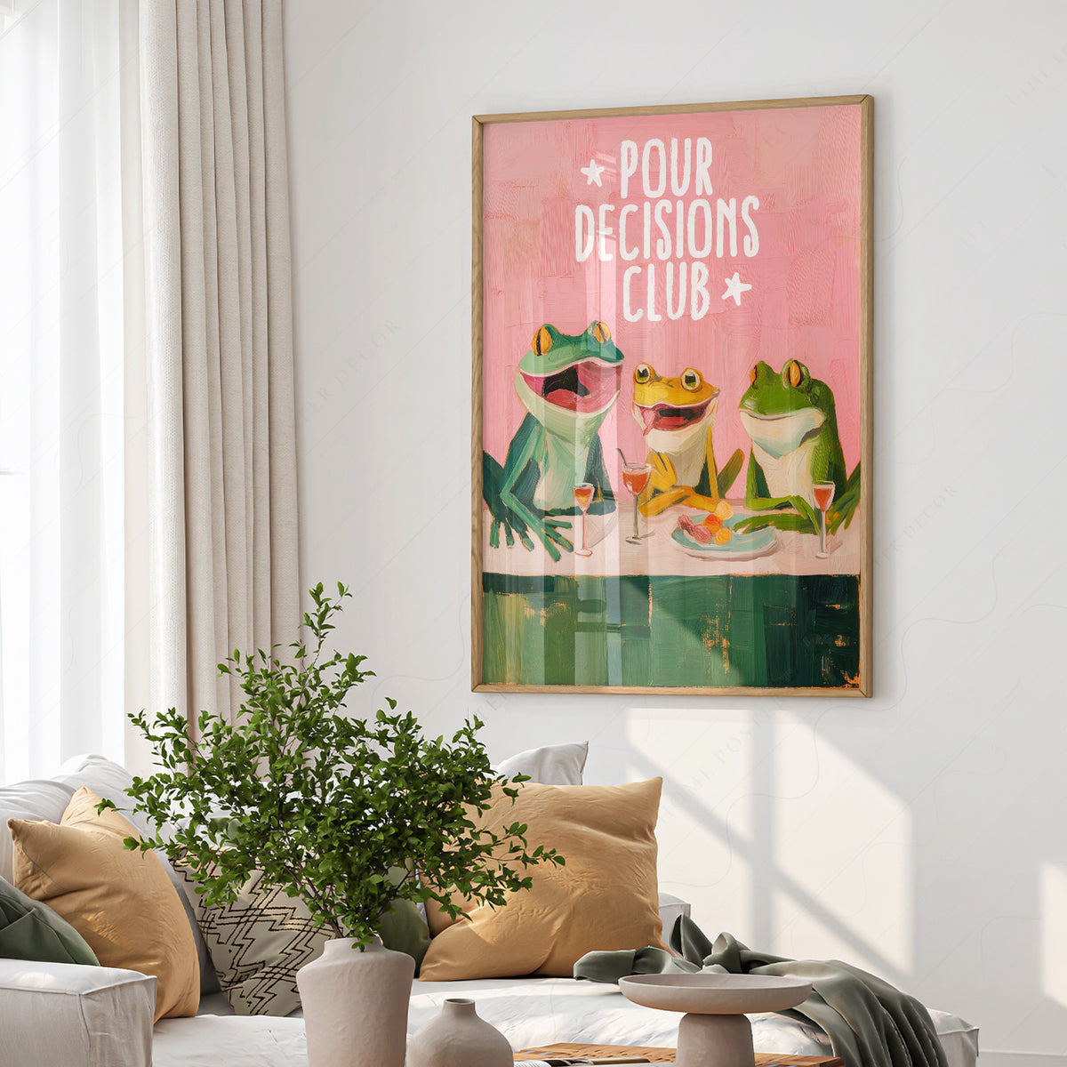 Pour Decisions Club Frog Print – Funny Bar Wall Art – 64-19 — artwork preview 6