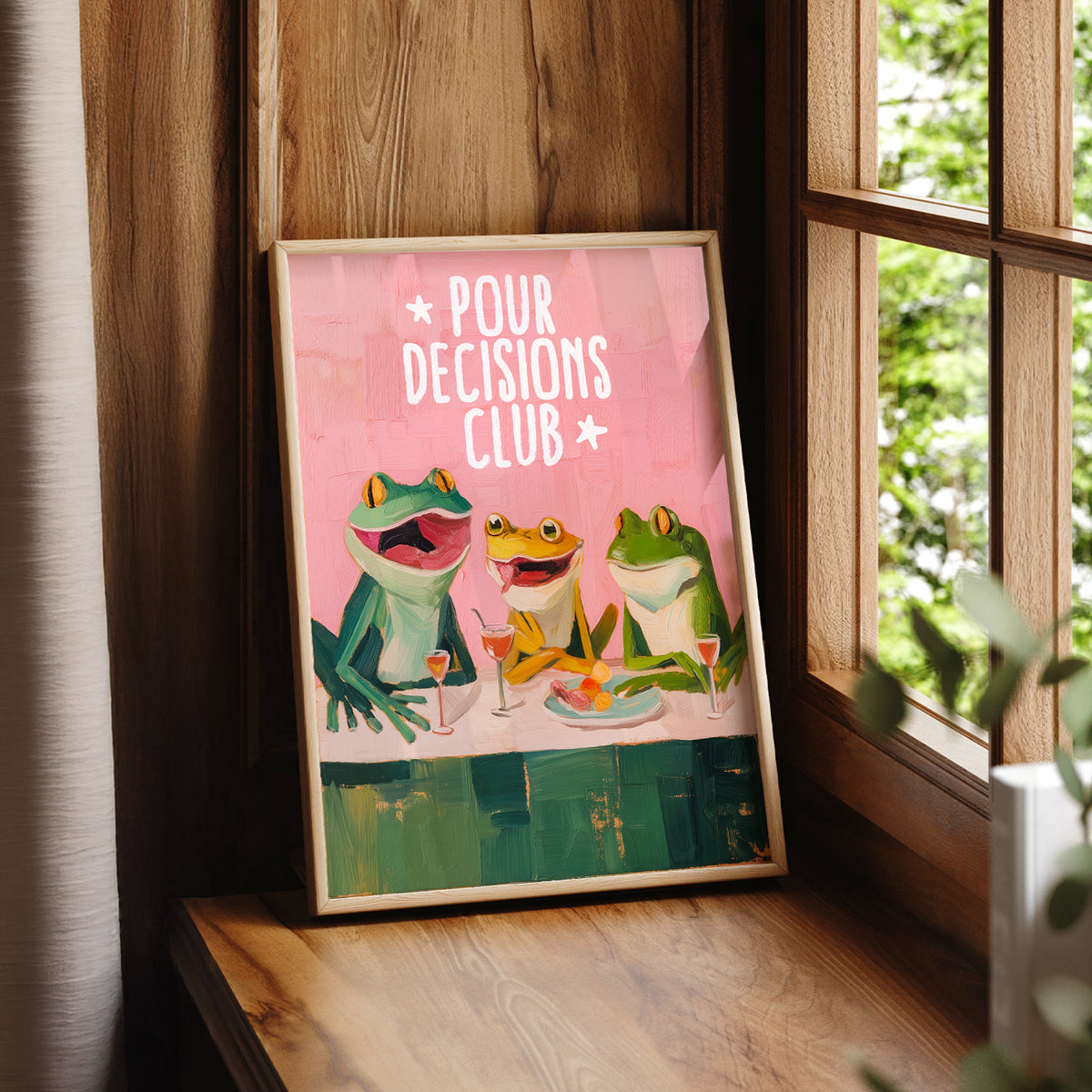 Pour Decisions Club Frog Print – Funny Bar Wall Art – 64-19 — artwork preview 7