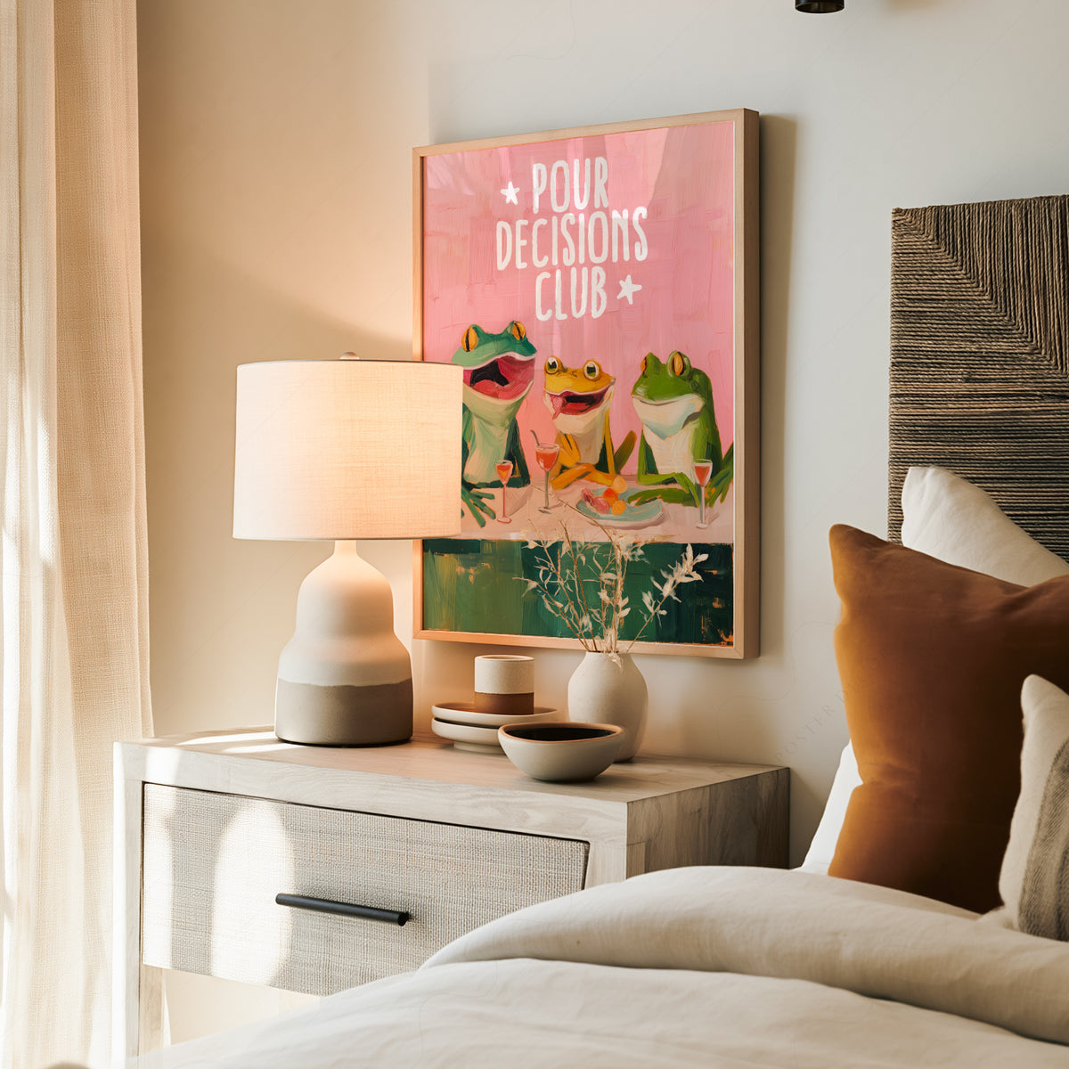 Pour Decisions Club Frog Print – Funny Bar Wall Art – 64-19 — artwork preview 19