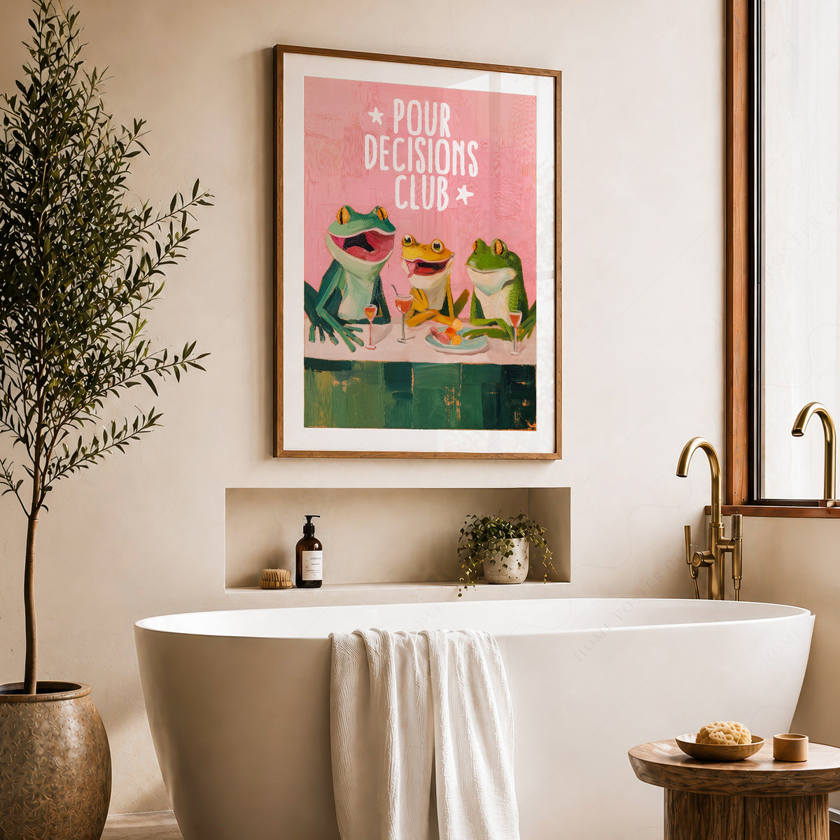 Pour Decisions Club Frog Print – Funny Bar Wall Art – 64-19 — artwork preview 22
