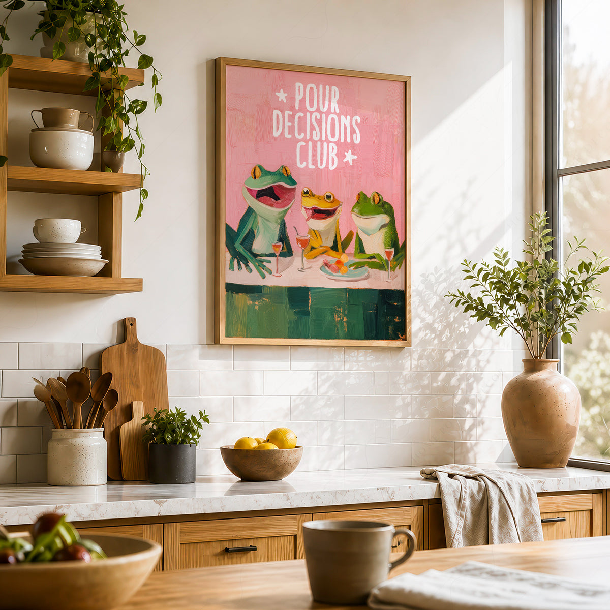 Pour Decisions Club Frog Print – Funny Bar Wall Art – 64-19 — artwork preview 23
