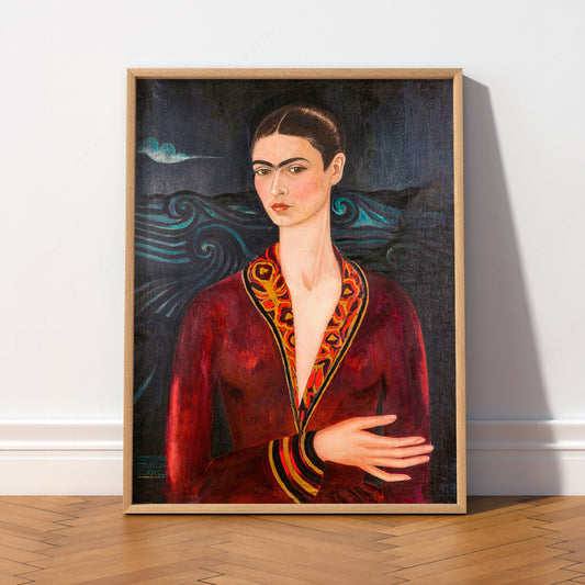 Frida Kahlo Self-Portrait in Velvet Dress Art Print – Mexican Art Poster — artwork preview 2