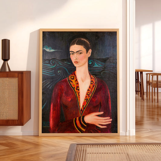 Frida Kahlo Self-Portrait in Velvet Dress Art Print – Mexican Art Poster — artwork preview 5